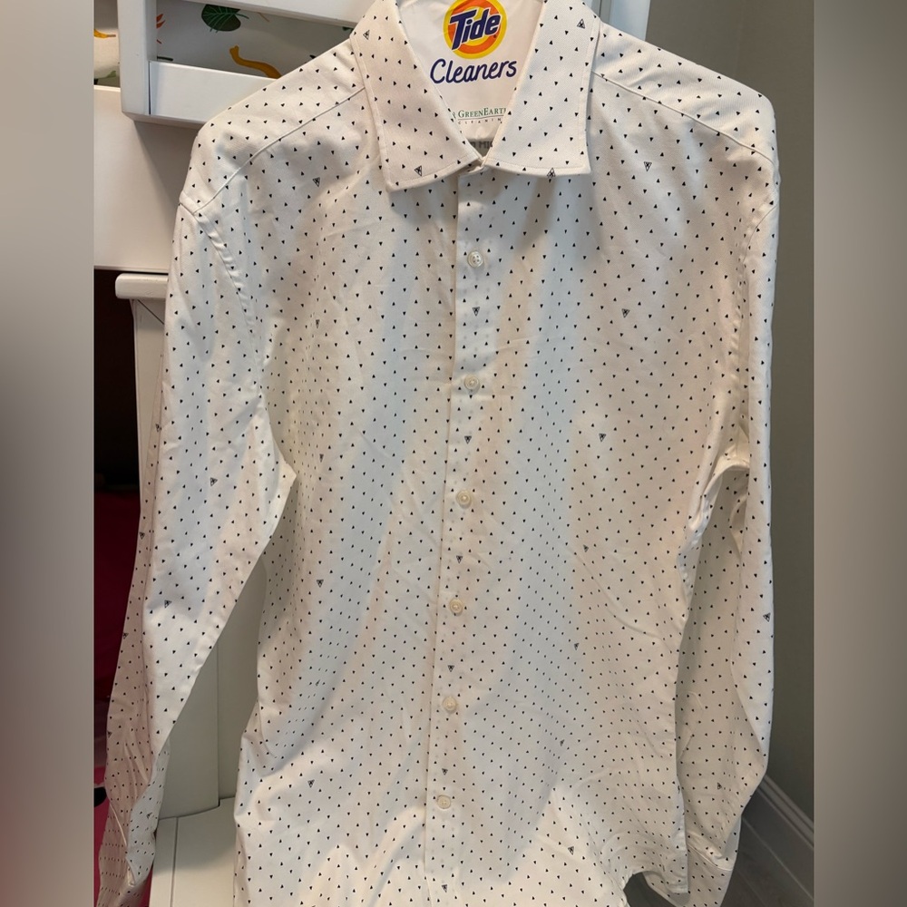 White Polka Dot Men's Shirt